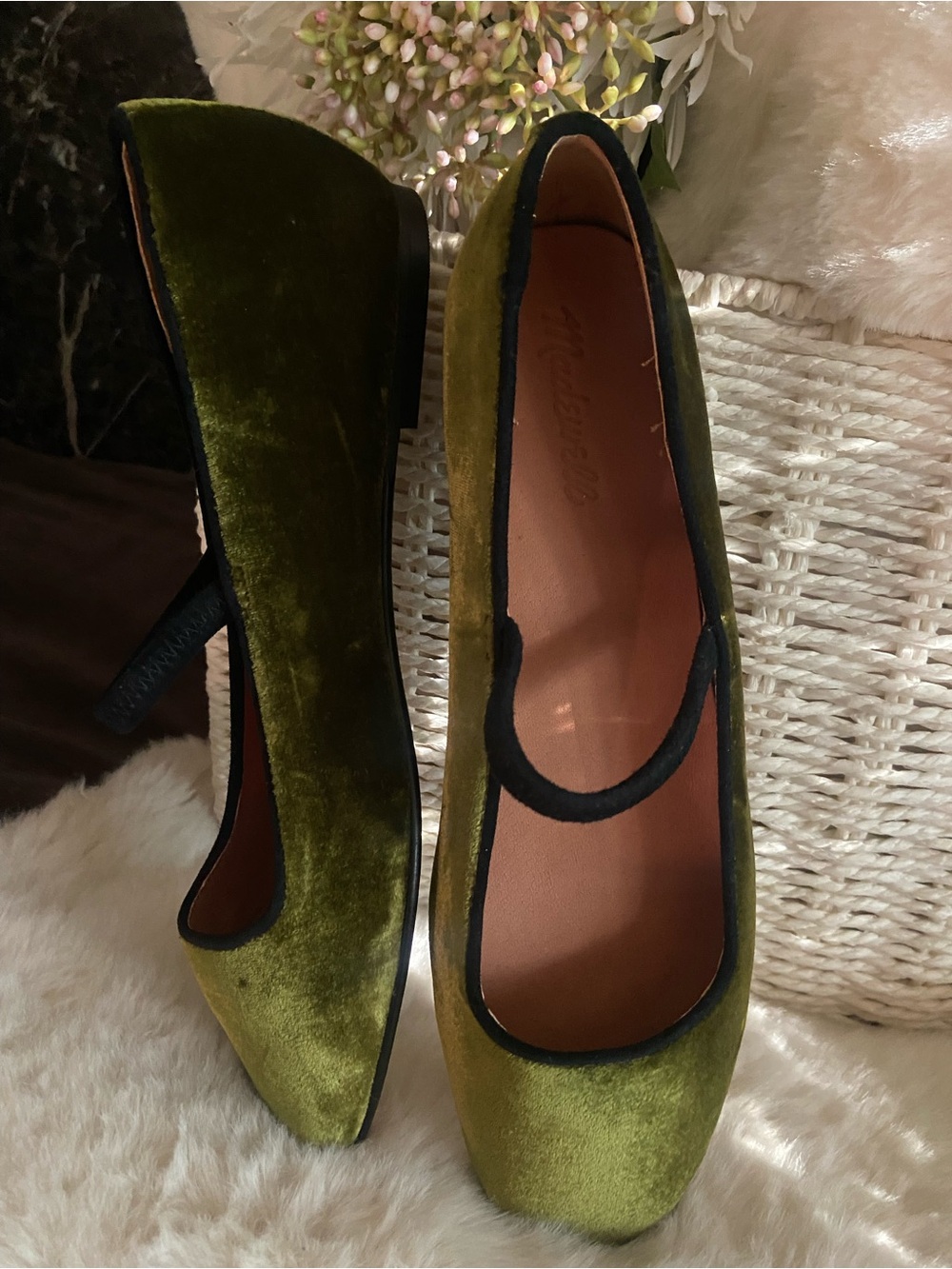 Madewell Greta Ballet Flat In Rich Green Velvet. NWT 💚 - Picture 2 of 12